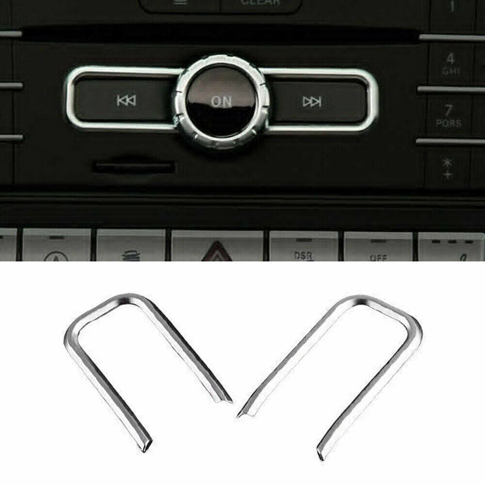 for Benz GLE GLS 16-19 Silver ABS Control Multimedia Button Frame Cover Trim 2P