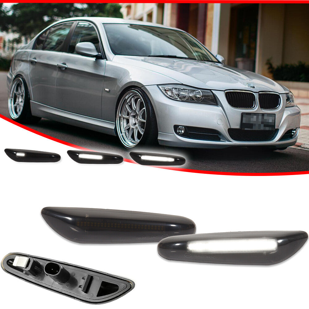 Smoke white LED side marker turn signal light flashing for BMW 135 Series X3 X1