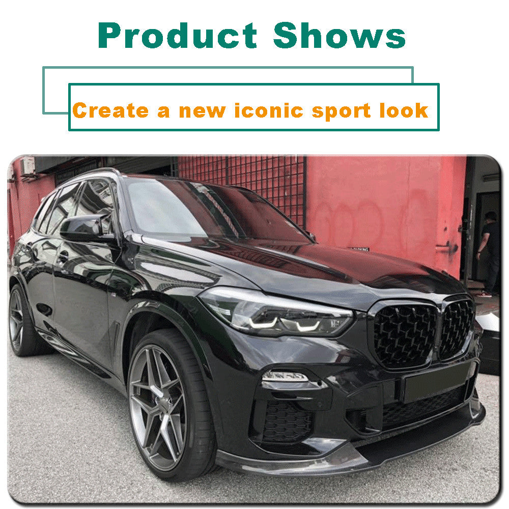 Fit for BMW X5 G05 M-SPORT 19-22 Real Carbon Fiber Front Bumper Lip Chin Spoiler