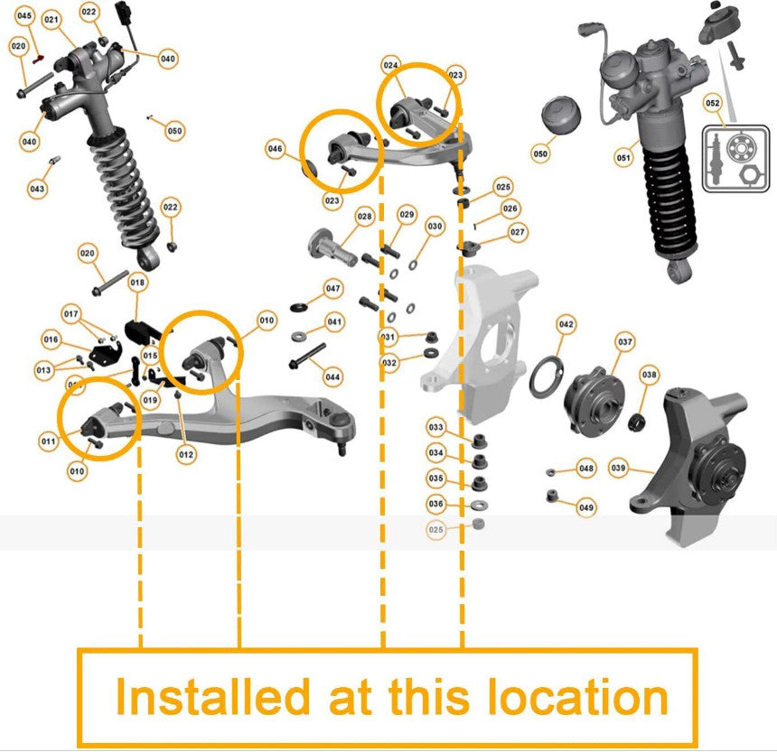 for McLaren front upper lower control arm bushings for all models: 12C, 625C, 650S, 540C, 570GT