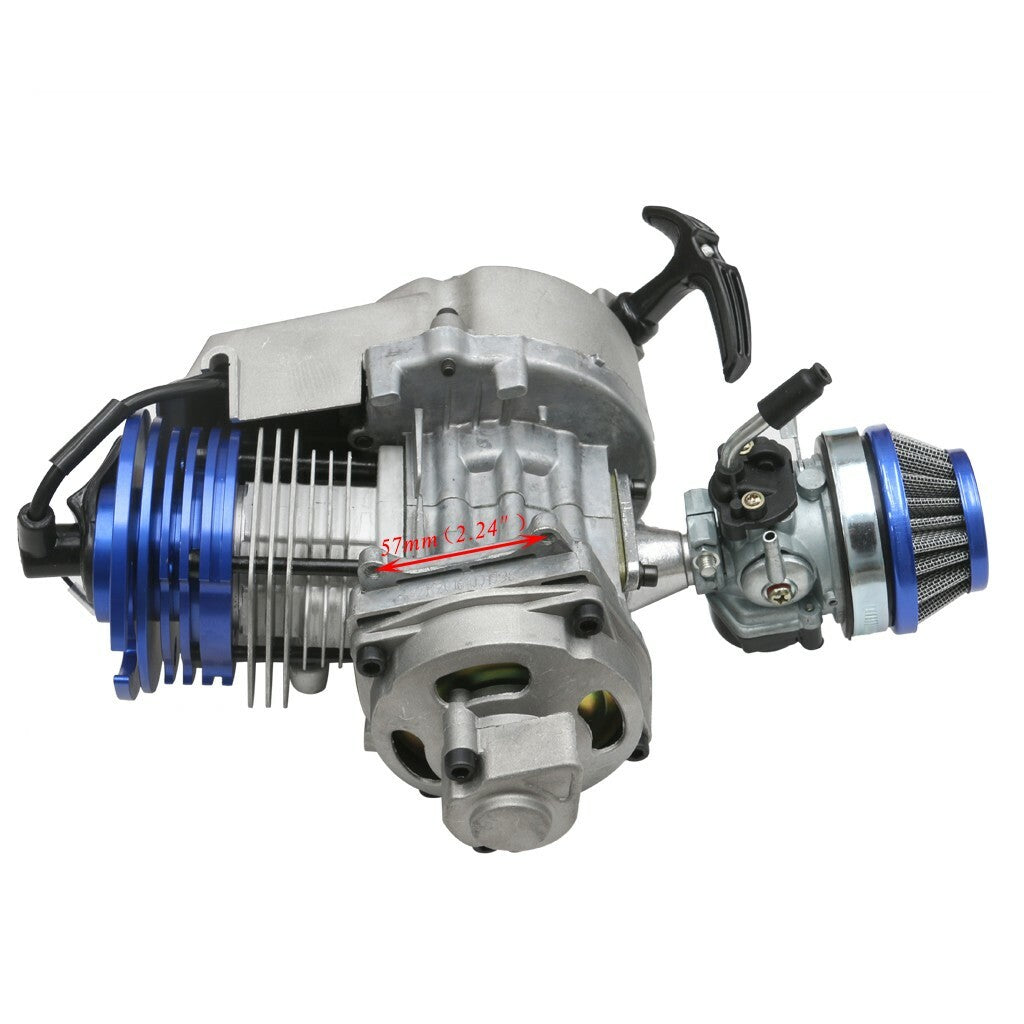 2-stroke 49cc racing engine, electric motor pull start, suitable for mini pocket/dirty bike/all-terrain vehicle.