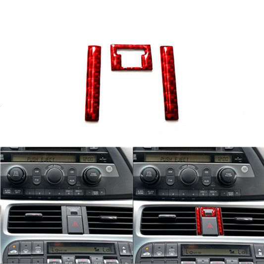 Red Carbon Fiber Interior Hazard Light Button Cover Trim for Honda Odyssey 05-10