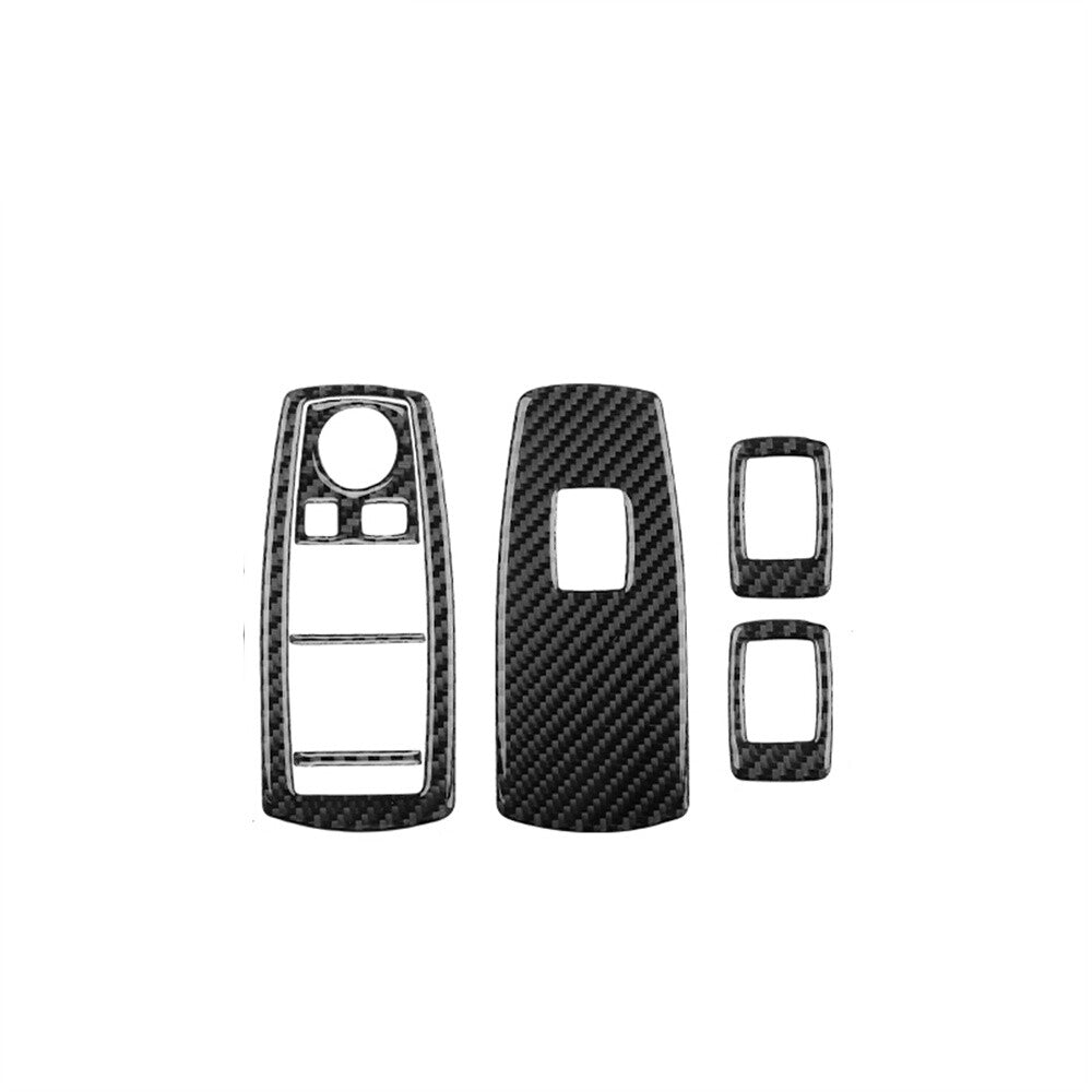 7X Carbon Fiber Power Window Switch Trim Type B for BMW X3 2004-2010