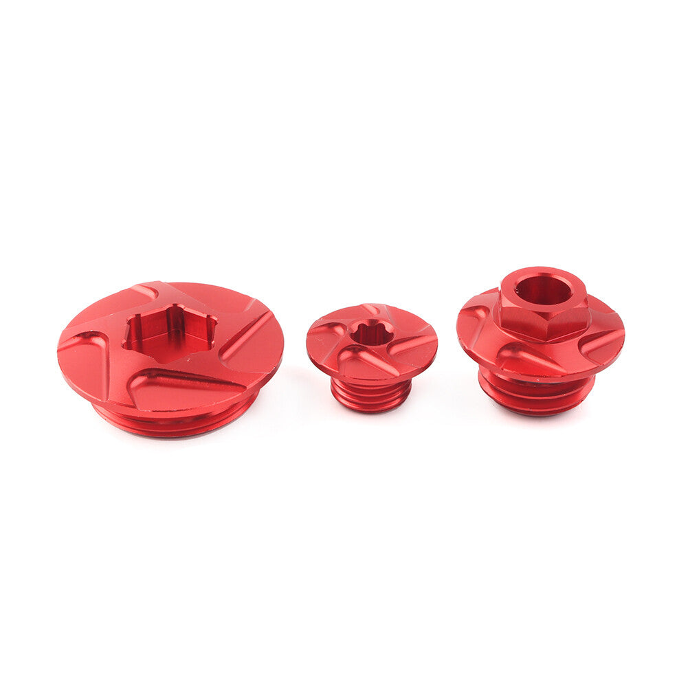 CNC Engine Timing Bolts Oil Filter Plugs Cap Set Fit CRF150R CRF250R CRF450R Red