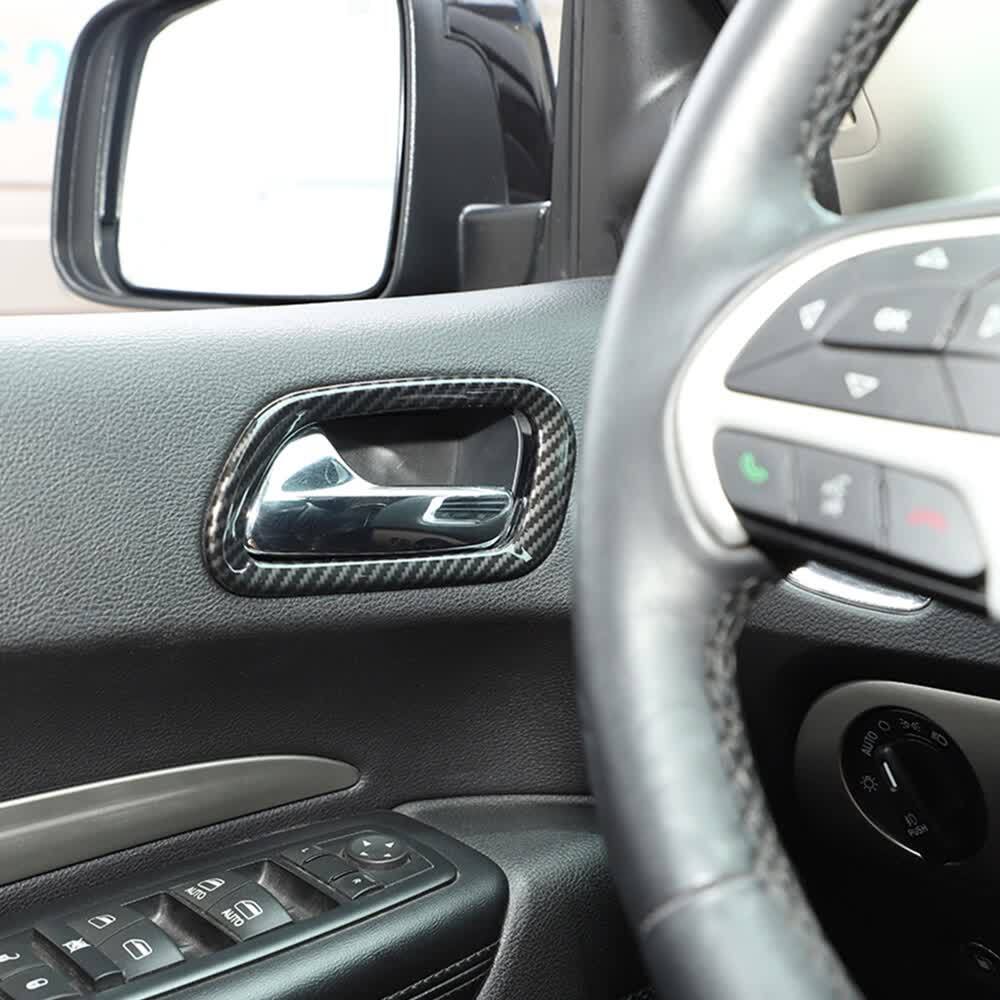 Carbon Fiber Interior Door Handle Panel Cover Trim for Dodge Durango 2011 2020