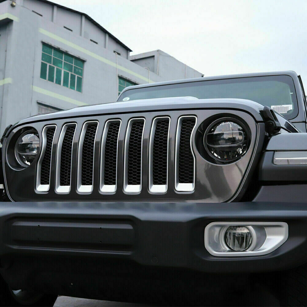 7Front Grille Inserts Grill Guard Cover Trim Chrome for Jeep for Wrangler 2018-2022