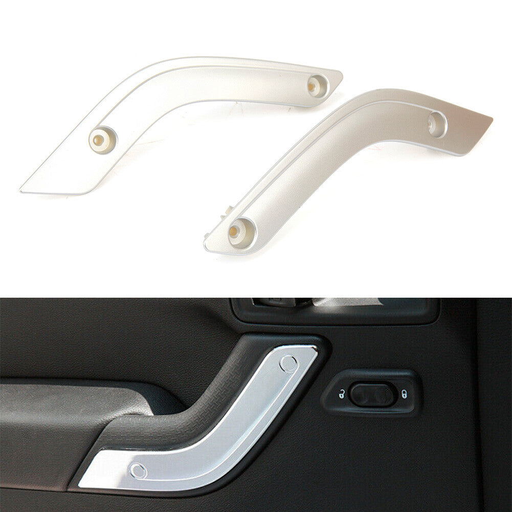 2Pcs Inner Interior Door Handle Cover Trim Strip Fit for Jeep for Wrangler JK 2011-2017