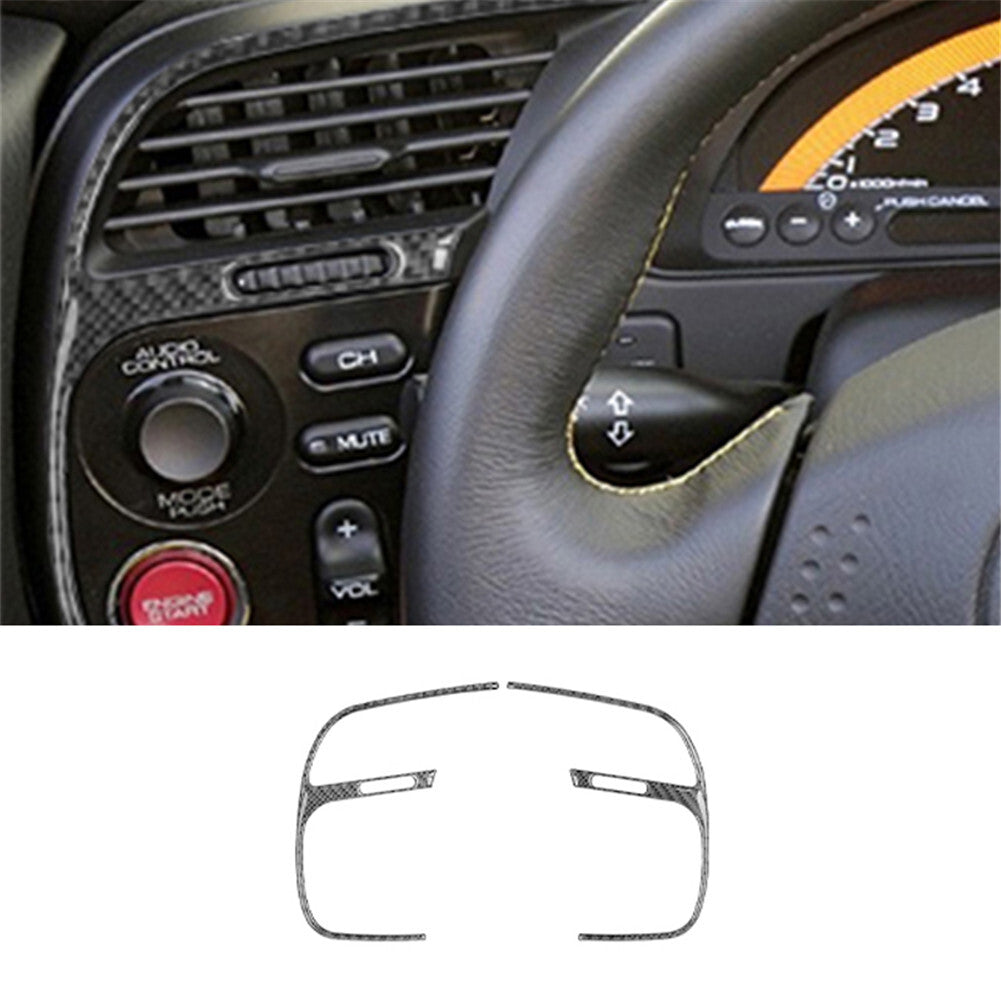2Pcs Dashboard Air Vent Frame Trim Cover Carbon Fiber for Honda S2000 2000-2009