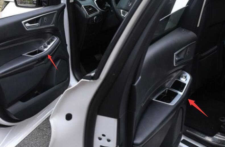 Window Lock Lift Panel Trim Frame 6PCS Fit for Ford Edge 2015-2017 Matte Silver