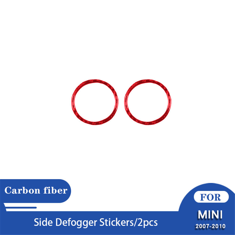 Red Interior Carbon Fiber Air Vent Outlet Trim Cover for BMW for MINI Cooper 2007-11