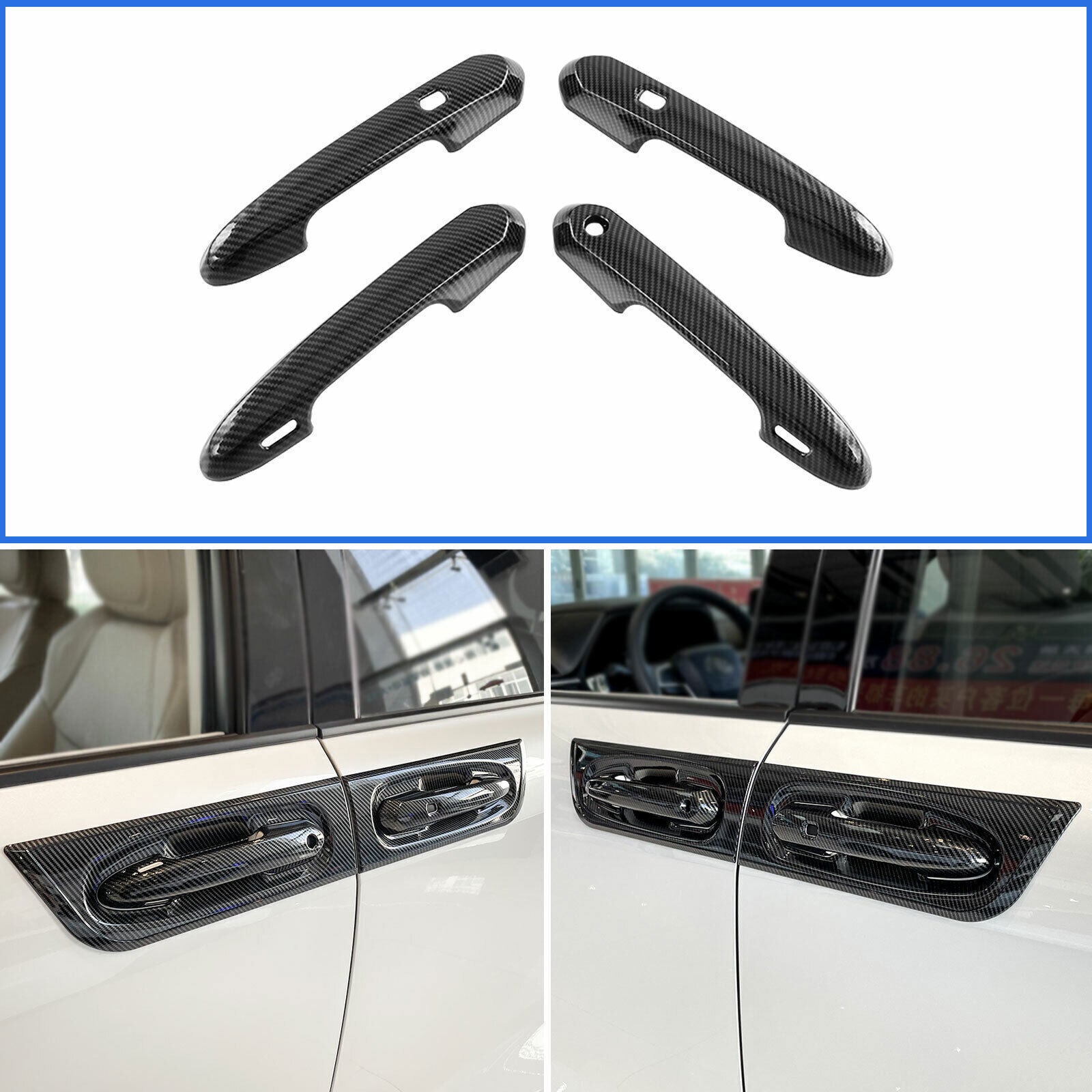 for Toyota for Sienna 2021-2023 Carbon Fiber Car Side Door Handle Molding Cover Trim