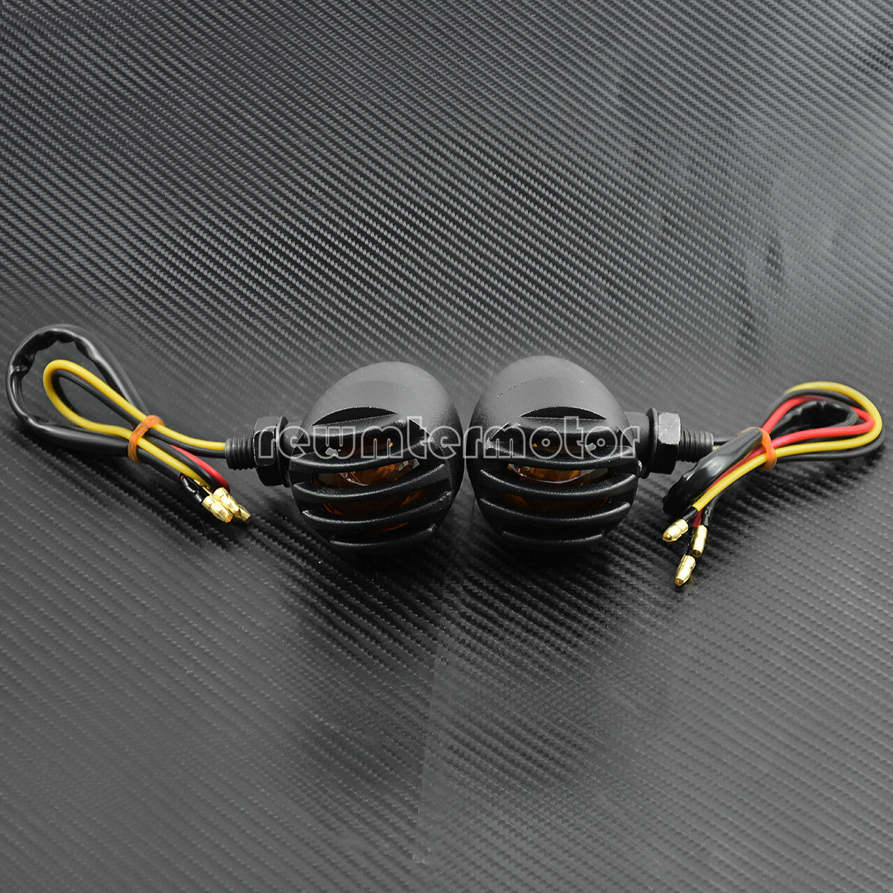 2X Grill Bullet Tail Brake Turn Signal Indicator Lamp Amber Fit for Harley XL883