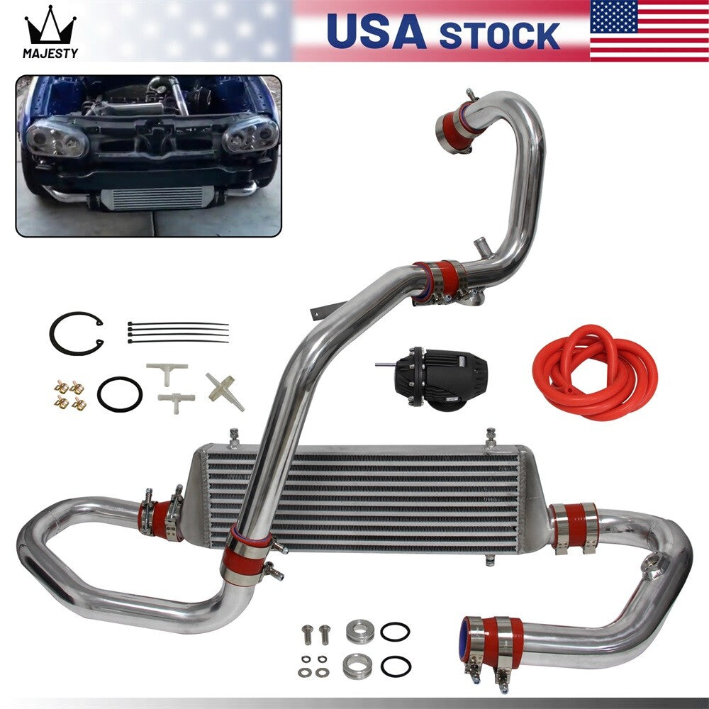 Intercooler Kit +Pipes + BOV for VW for Jetta for Golf GTI GL GLI GLS MK4 1.8T 98-05 Red