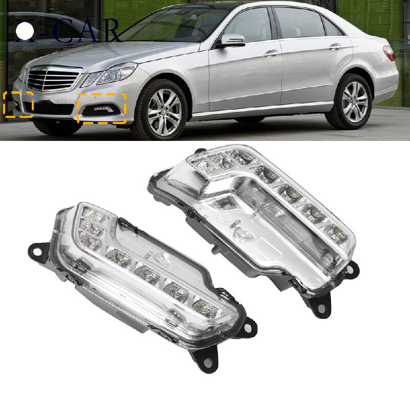Left Right Daytime Light Lower Bumper Grille for Mercedes W212 E300 E350 2009-13