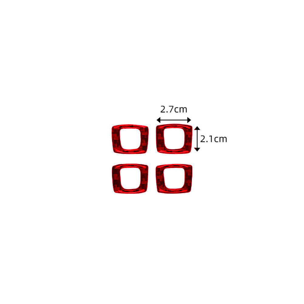 4X Red Carbon Fiber Door Locker Trim for BMW X3 2004-2010