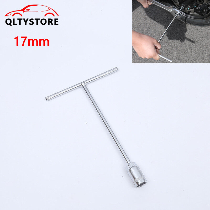 1Pc 17mm Metric T-Handle T Handle 45Steel Socket Wrench Tool For Car Motorcycle
