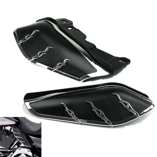 2-piece mid-frame air deflector with trimmed black for Harley Cruiser for Davidson Touring FL