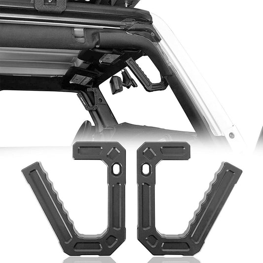 Front Grab Handles Aluminum Black Compatible with for Jeep for Wrangler JK 2007-2018