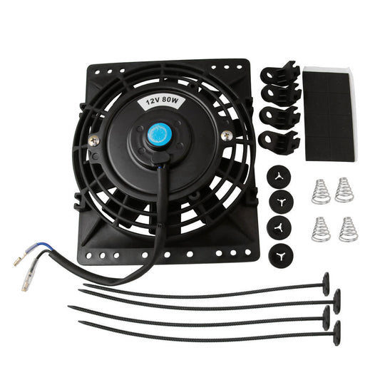 6-inch ultra-thin electric fan radiator cooling fan and universal pull-push mounting 12V 80W