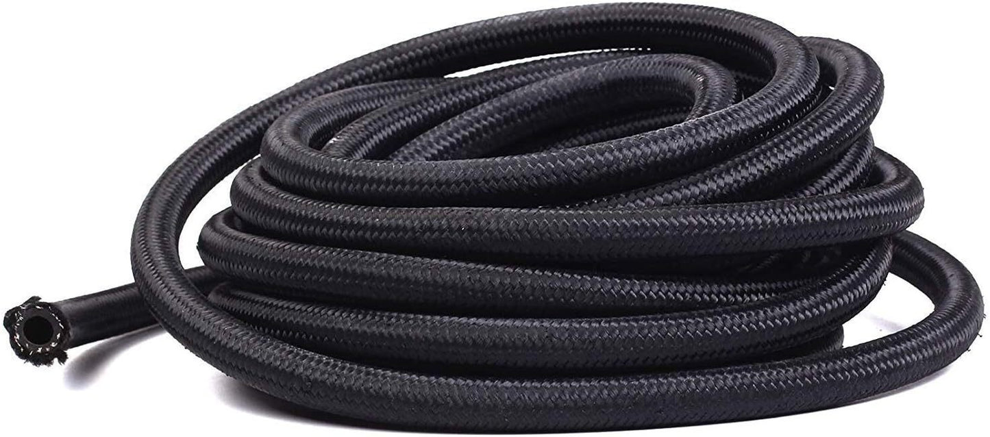 AN8 Stainless Nylon Braided Oil Gas Fuel Hose Line 10FT Hose Fitting Adapter Kit