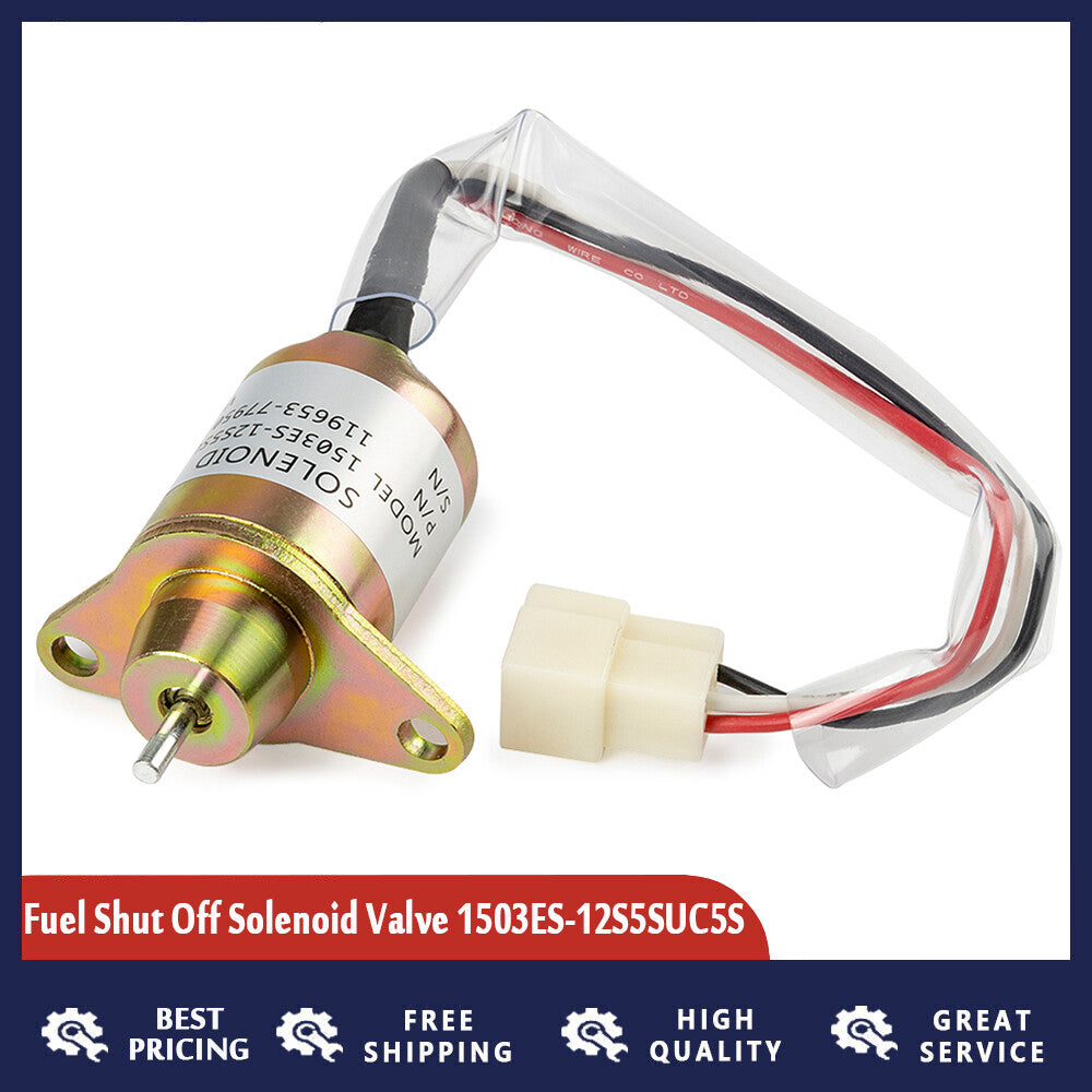 Suitable for Yanmar 119653-77950 12V fuel shut-off solenoid valve 1503ES-12S5SUC5S