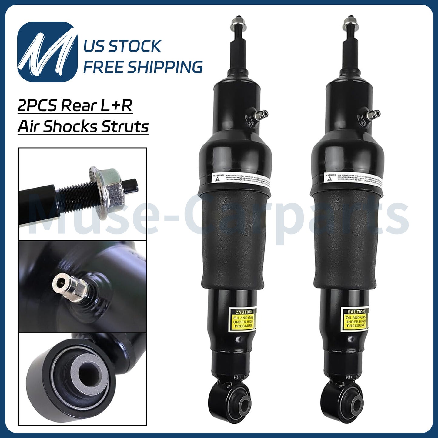 A pair of rear shock absorber strut assemblies are suitable for BMW F10, F11, F12, F13, F18, 528i, 535i, 650i, and 550i.