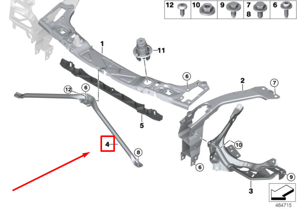 New 51647301593 Front Panel V-Strut Fit For BWM for MINI COOPER (F55) 2015
