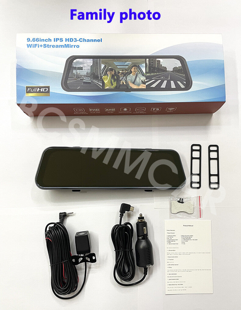 Touchscreen Dash Cam Car Mirror DVR Camera Recording G-Sensor WiFi Night Vision
