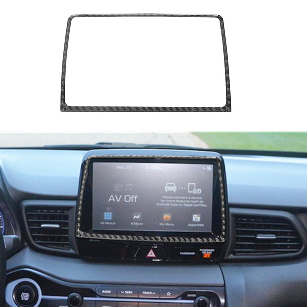 Carbon Fiber Central LCD Outer Frame Trim Cover for Hyundai for Veloster JS 2019-22