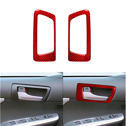 Red Carbon Fiber Front Door Handle Panel Trim Cover for Toyota for Camry 2012-2014
