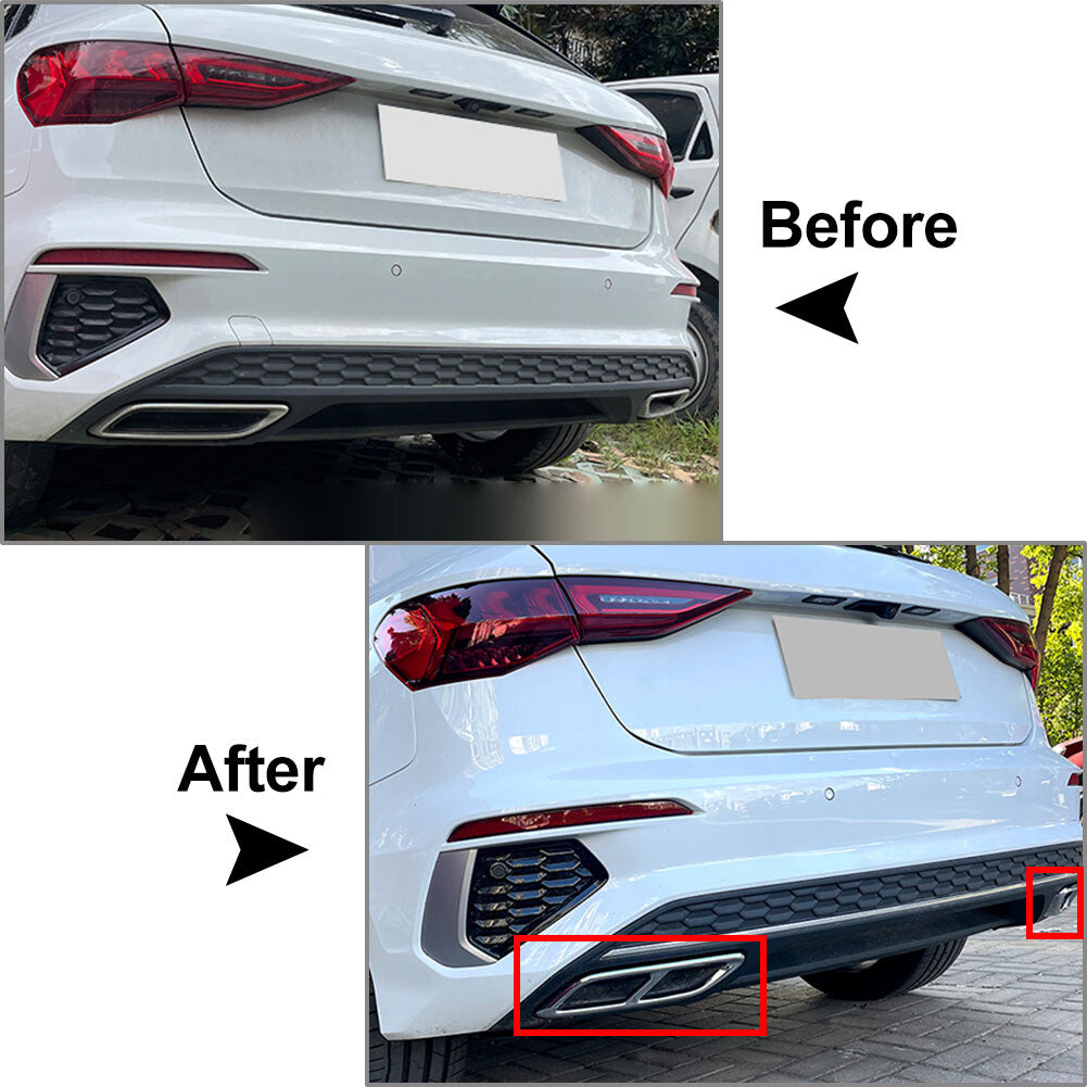 Rear Throat Exhaust Pipe Muffler Tips Cover Trim for Audi A3 8Y 2021-2023 23 21