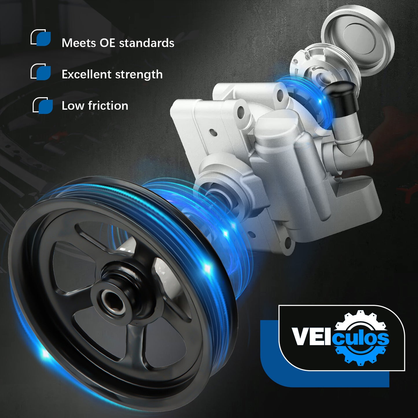 Power Steering Pump W/ Pulley  Reservoir For 2005-2007 for Dodge for Ram 1500 4.7L V8