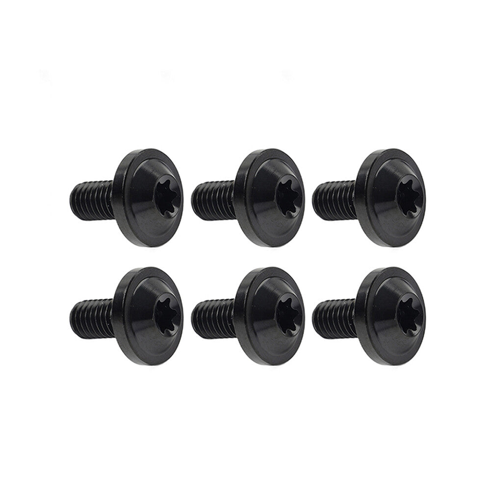 6pcs Alloy Bolts Truss Torx Head Screws M6x15mm For Motorcycle Black