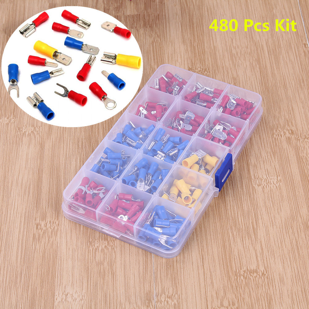 280pcs Crimp Spade Terminal Insulated Electrical Splice Car Wire Butt Connector