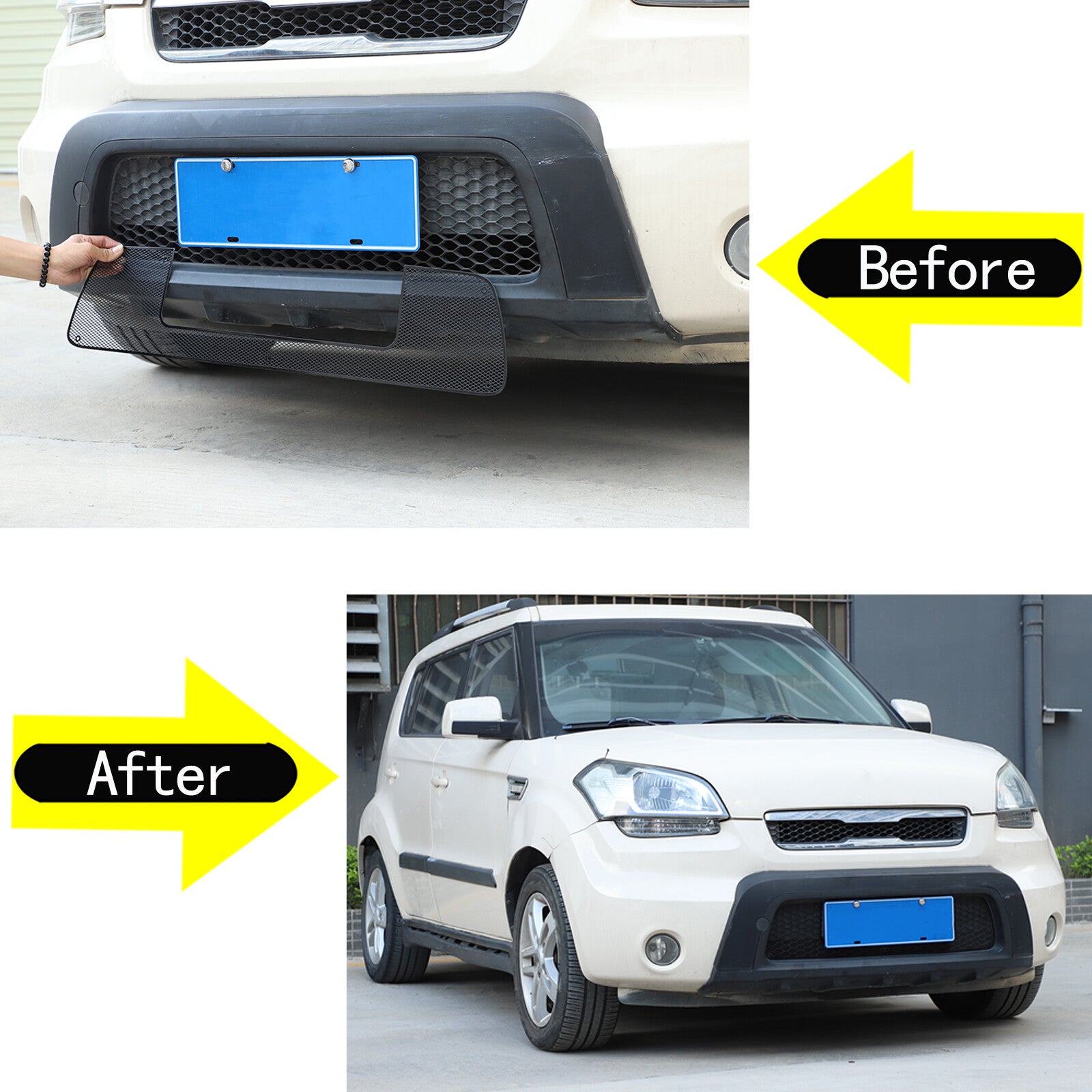 Front bumper cover lower grille insert for Kia 2009-2013 Stainless Steel