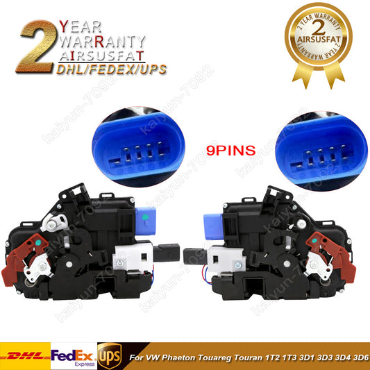 Pair Rear Door Lock Actuator for VW Phaeton Touareg Touran 1T2 1T3 3D1 3D6 9Pins