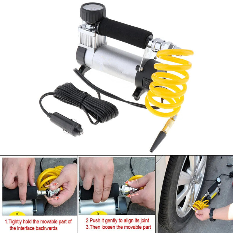 Portable DC 12V Auto Car wheel Tire Inflator Air Compressor Inflatable Pump Tool