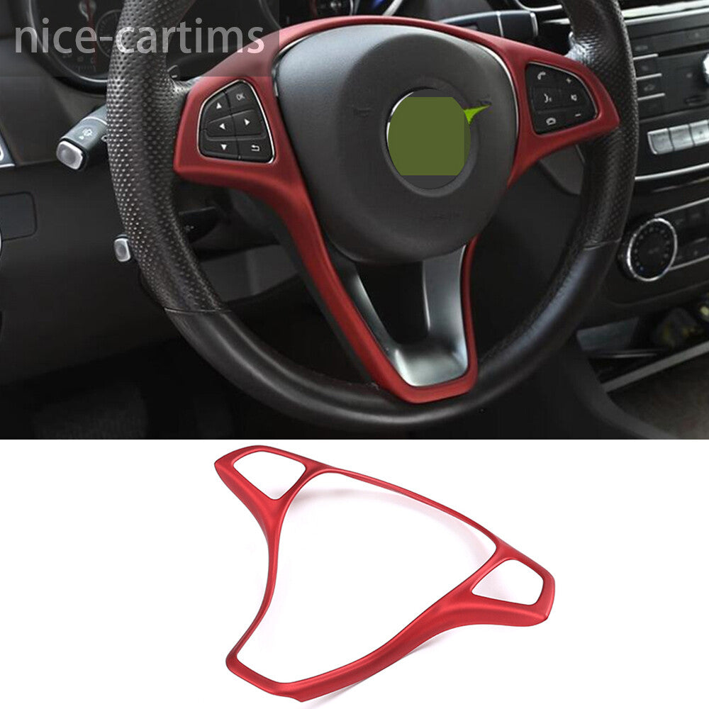 Red ABS Steering Wheel Cover for Benz C E GLC GLA CLA Class W205 W213 X253 15-19