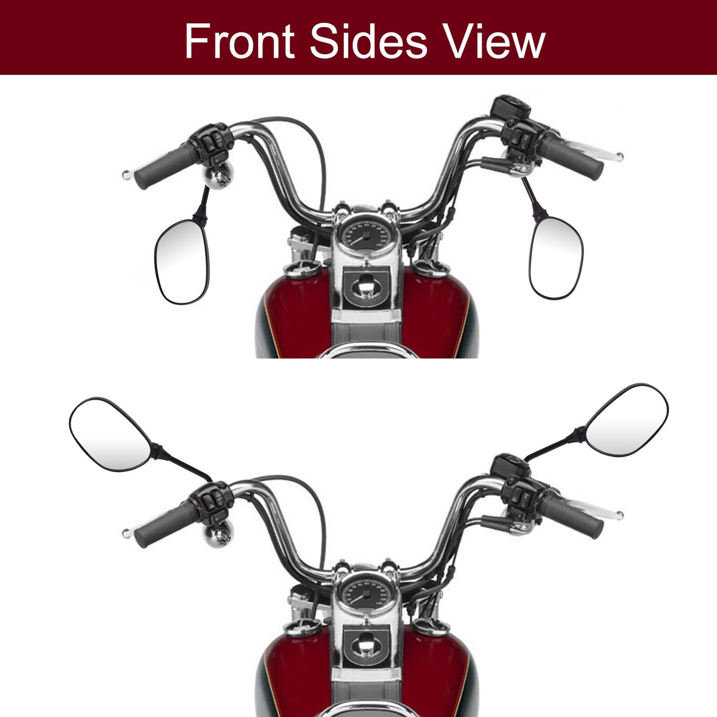 Motorcycle Scooter 7/8 22mm Handlebar End Rearview Side Mirrors For Honde ATV