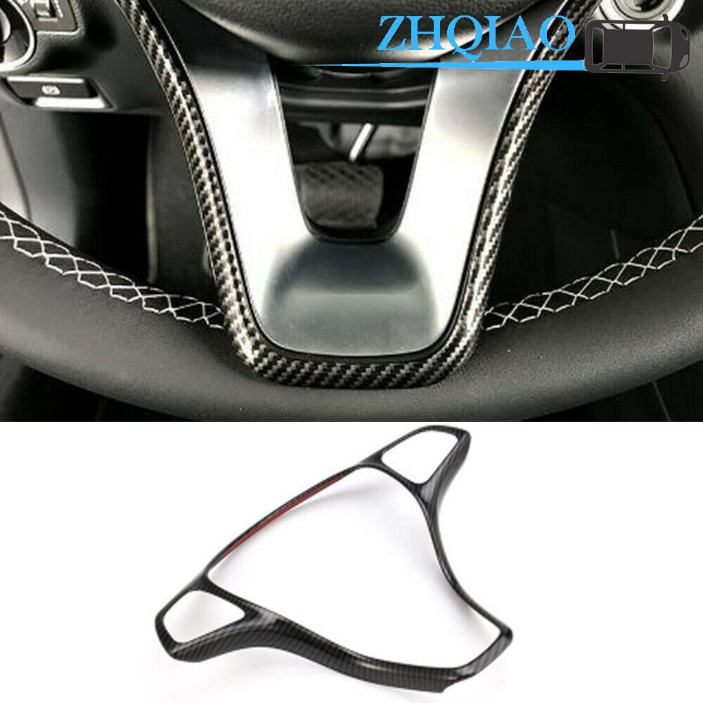 Carbon Fiber Steering Wheel Cover Trim Fits for Benz C-Class W205 14-17 / GLC-Class