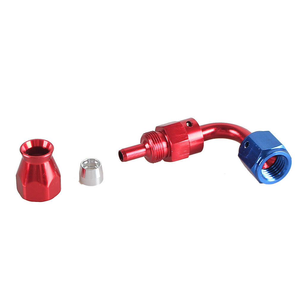 4AN PTFE Hose End Fittings 90 Degree Aluminum Swivel AN4 For PTFE Hose Only Red