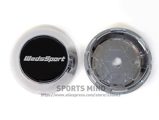4x68mm Weds Sport Black Chrome Decal Wheel Center Cap Badge Edge Cap Hub Cap