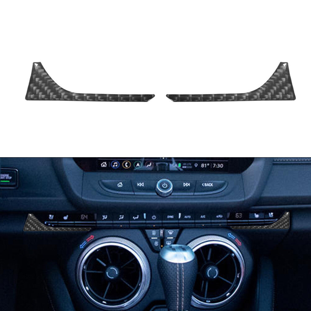 2Pcs Nevigation Lower Panel Trim Strip Carbon Fiber for Chevy Camaro 2016-2018