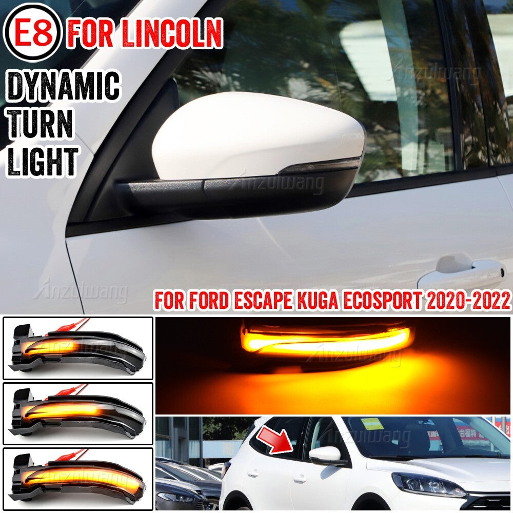 Dynamic Side Turn Signal Light for Ford Escape Kuga Ecosport 2020-2021