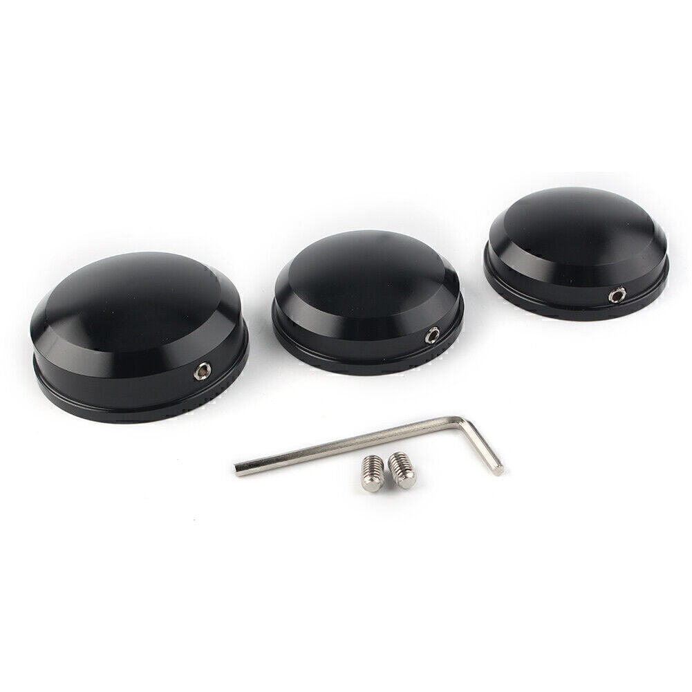 CNC Black Upper Fork Stem Nut Covers Fit for Harley FLS FLSS FLSTF FLSTFB 90-17