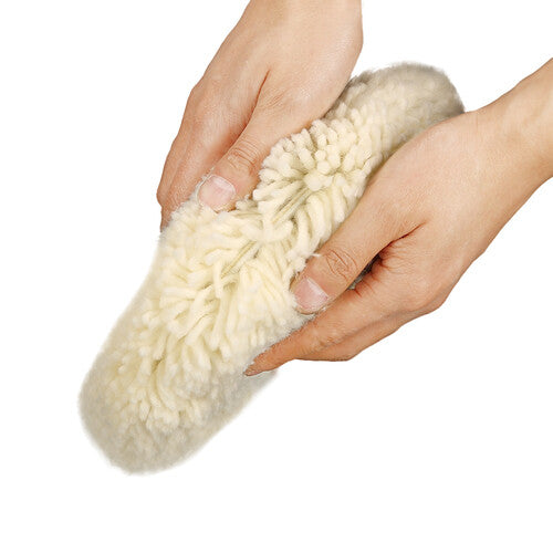 2-pack wool polishing pads with hooks and loops for cutting and polishing