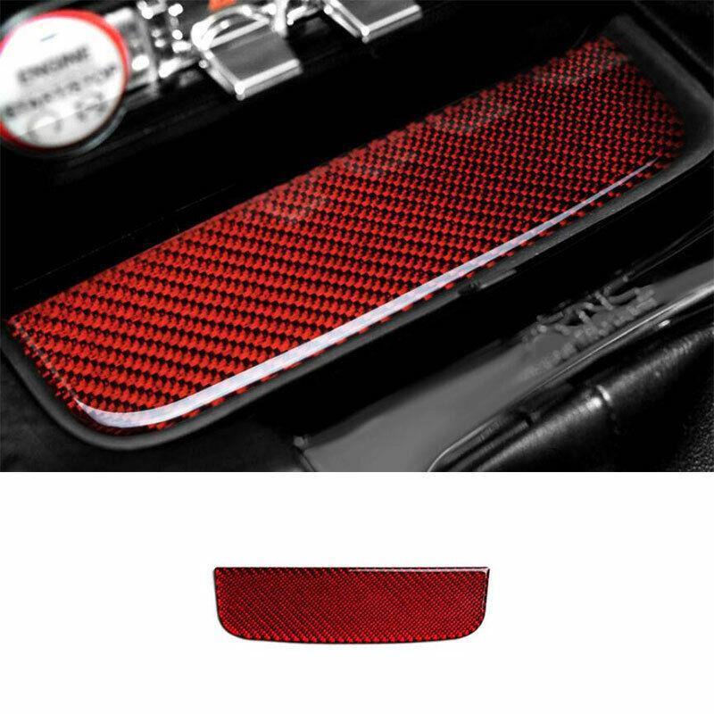 for Ford for Mustang for Shelby 2015-22 Red Carbon Fiber Console Cigarette Lighter Trim
