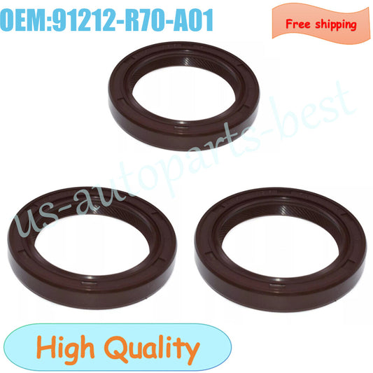 3Pcs New Engine Crankshaft Crank Seal for Acura CL TL for Honda Accord 91212-R70-A01