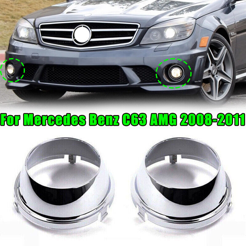 Pair for Mercedes-Benz C63 AMG 2008 2009 2010 2011 Front Bumper Fog Light frame