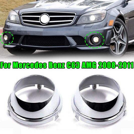 Pair for Mercedes-Benz C63 AMG 2008 2009 2010 2011 Front Bumper Fog Light frame